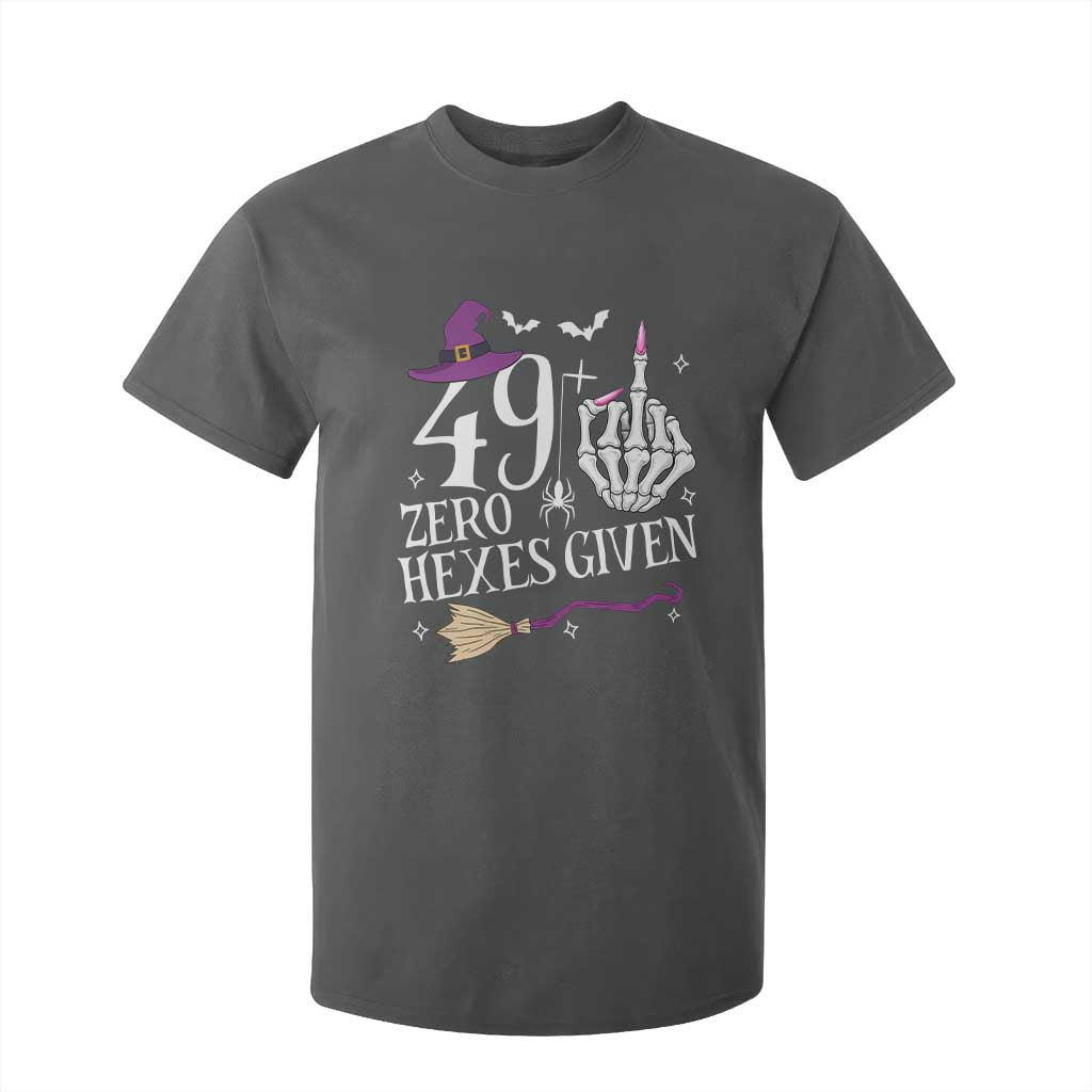 50th Birthday Halloween T Shirt For Kid 49 Plus Middle Finger Zero Hexes Given Gift For Women TS14 Dark Heather Print Your Wear