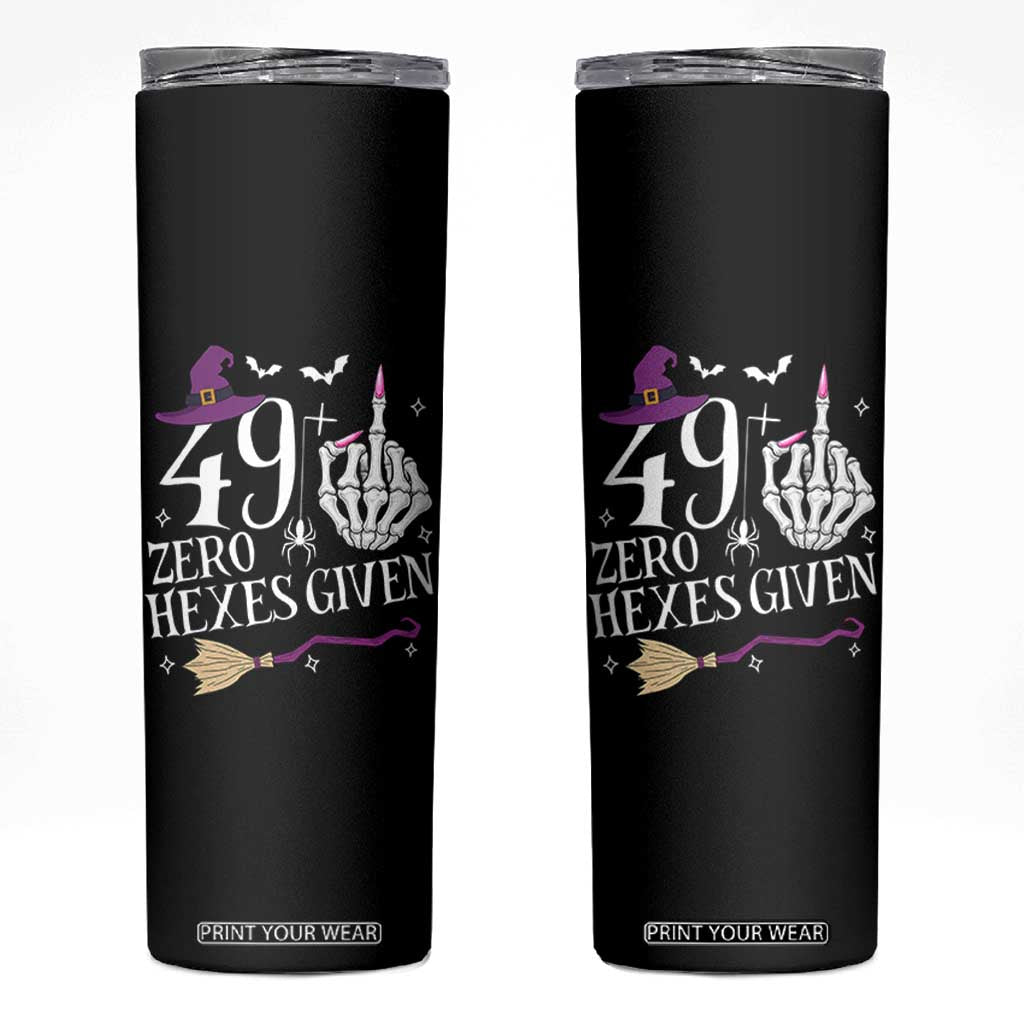50th Birthday Halloween Skinny Tumbler 49 Plus Middle Finger Zero Hexes Given Gift For Women TS14 Black Print Your Wear
