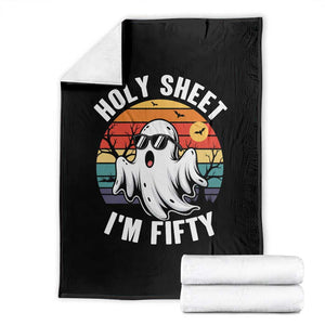 50th Birthday Halloween Ghost Throw Blanket Holy Sheet I'm Fifty