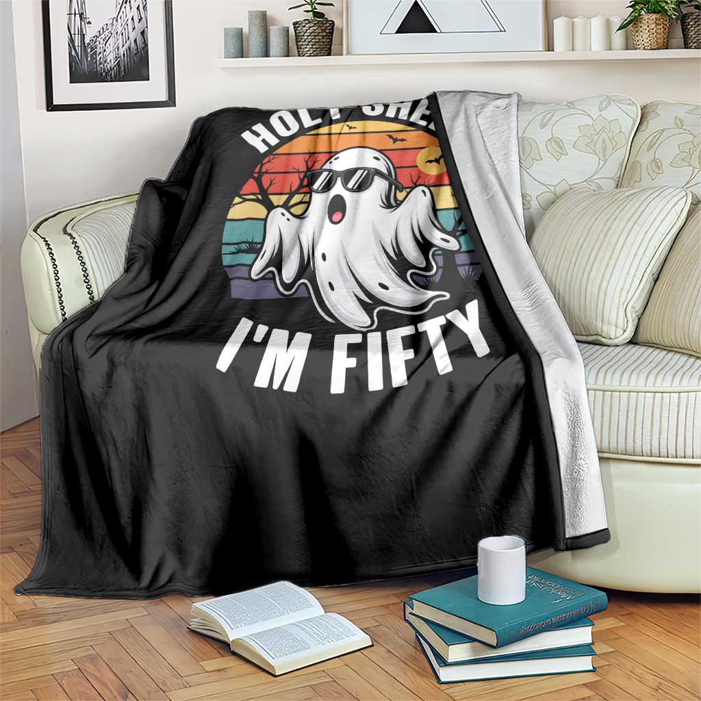 50th Birthday Halloween Ghost Throw Blanket Holy Sheet I'm Fifty