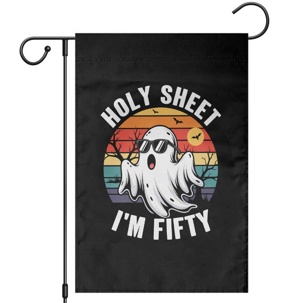 50th Birthday Halloween Ghost Garden Flag Holy Sheet I'm Fifty TS14 Black Print Your Wear