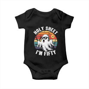 50th Birthday Halloween Ghost Baby Onesie Holy Sheet I'm Fifty