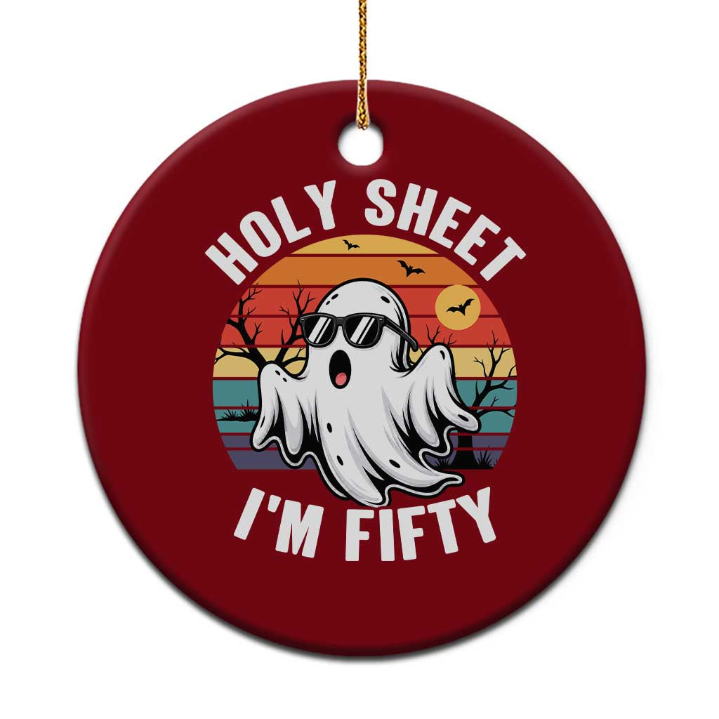50th Birthday Halloween Ghost Ceramic Ornament Holy Sheet I'm Fifty TS14 1pc Red Print Your Wear