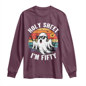 50th Birthday Halloween Ghost Long Sleeve Shirt Holy Sheet I'm Fifty