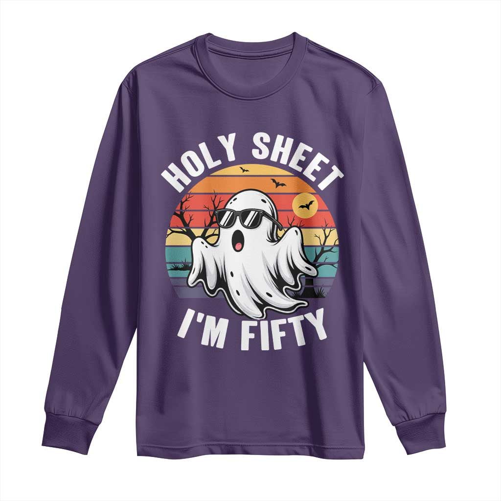 50th Birthday Halloween Ghost Long Sleeve Shirt Holy Sheet I'm Fifty