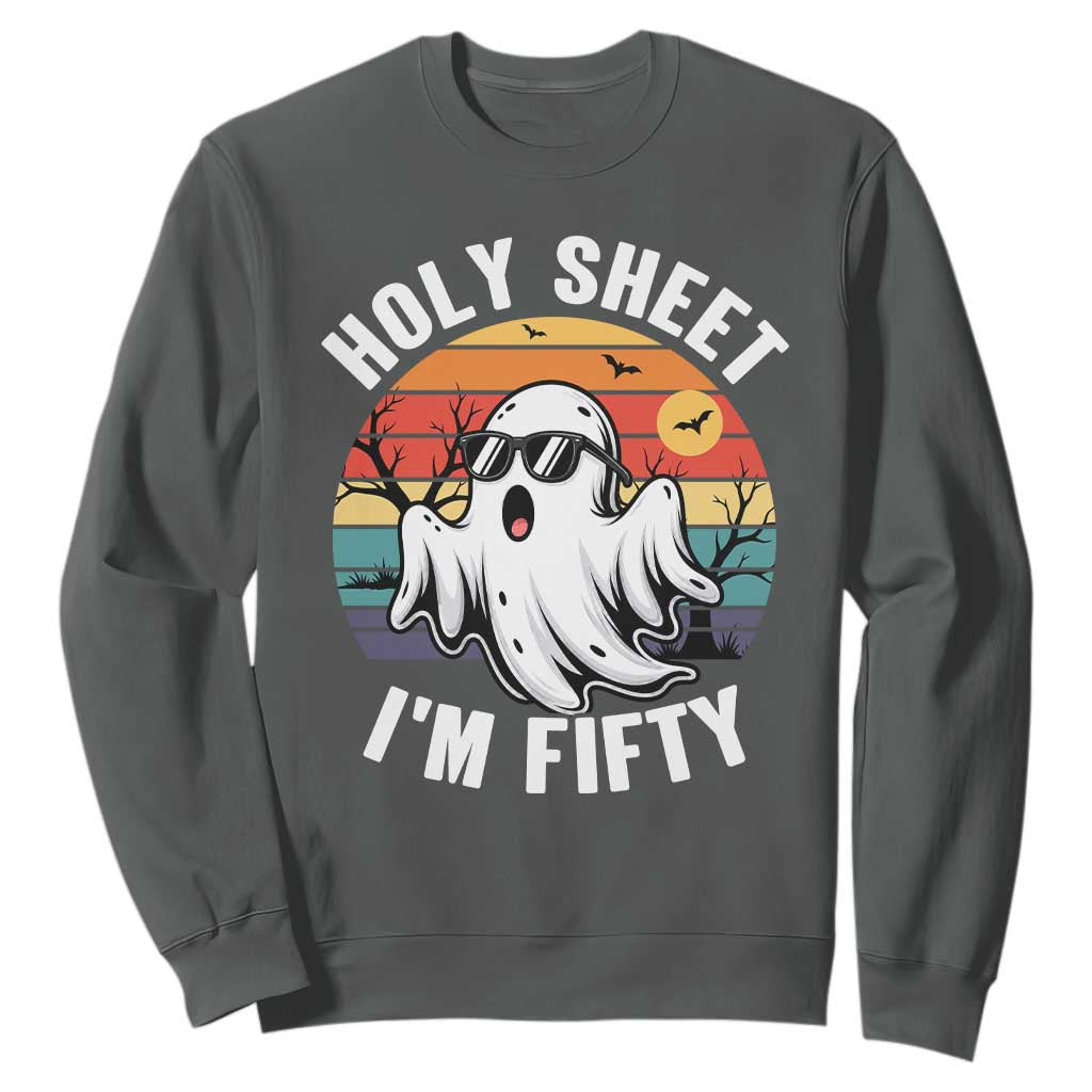 50th Birthday Halloween Ghost Sweatshirt Holy Sheet I'm Fifty
