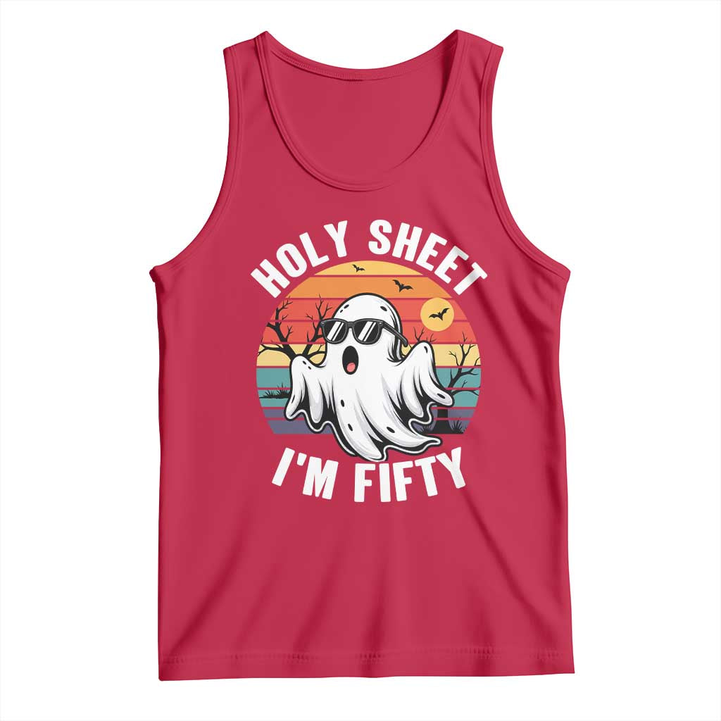 50th Birthday Halloween Ghost Tank Top Holy Sheet I'm Fifty