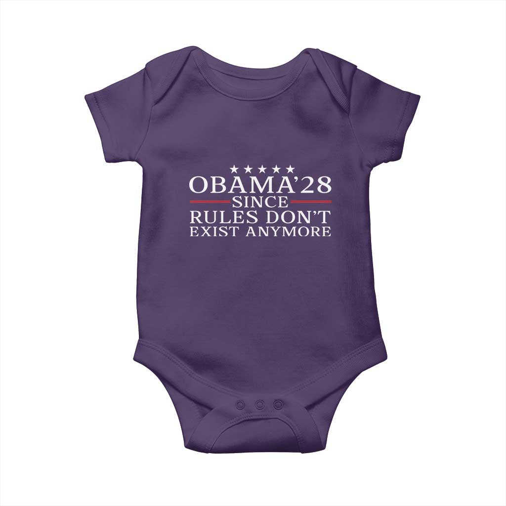 Obama 2028 Since Rules Don't Exist Anymore Baby Onesie Funny Political Sarcastic Humor TS14 Purple Print Your Wear