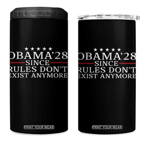 Obama 2028 Since Rules Don't Exist Anymore 4 in 1 Can Cooler Tumbler Funny Political Sarcastic Humor