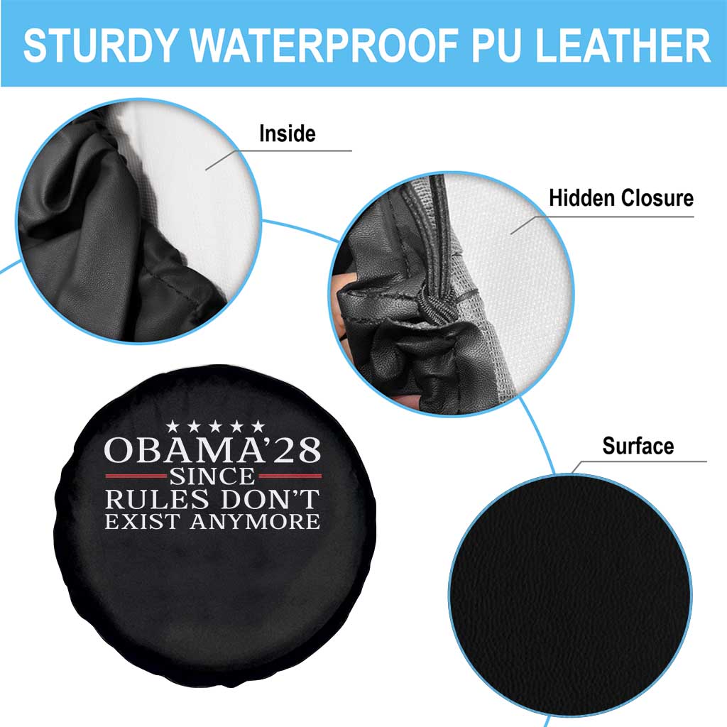 Obama 2028 Since Rules Don't Exist Anymore Spare Tire Cover Funny Political Sarcastic Humor TS14 Print Your Wear