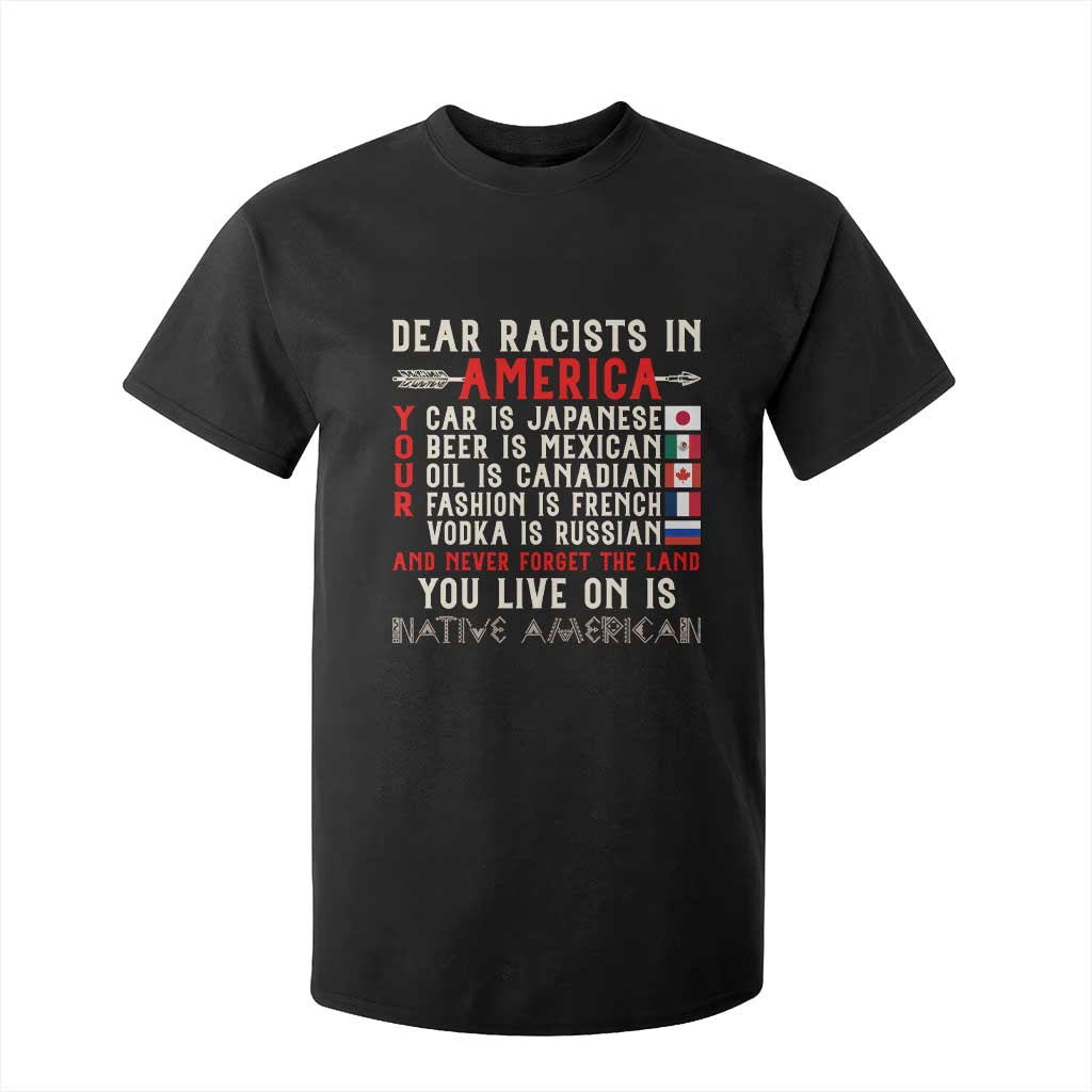 Dear Racists in America You Live On is Native American T Shirt For Kid Anti Racism Indigenous Political Humor TS14 Black Print Your Wear