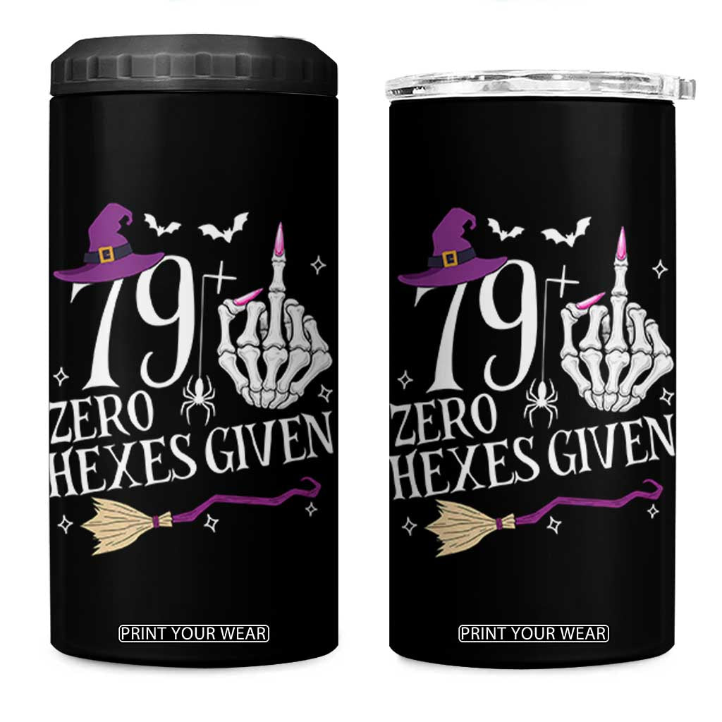 80th Birthday Halloween 4 in 1 Can Cooler Tumbler 79 Plus Middle Finger Zero Hexes Given Gift For Women TS14 One Size: 16 oz Black Print Your Wear