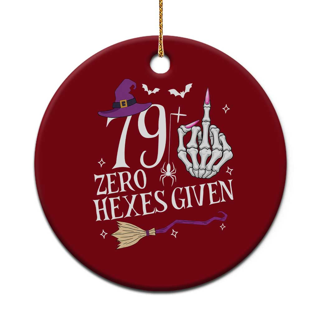 80th Birthday Halloween Ceramic Ornament 79 Plus Middle Finger Zero Hexes Given Gift For Women TS14 1pc Red Print Your Wear