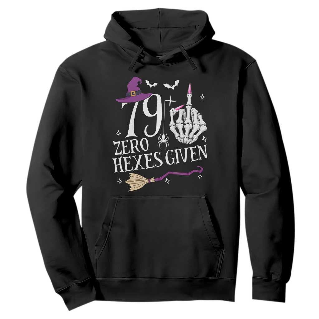 80th Birthday Halloween Hoodie 79 Plus Middle Finger Zero Hexes Given Gift For Women TS14 Black Print Your Wear