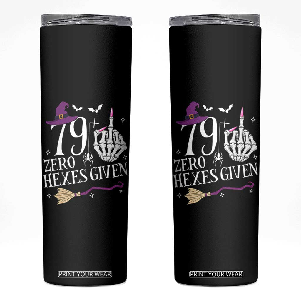 80th Birthday Halloween Skinny Tumbler 79 Plus Middle Finger Zero Hexes Given Gift For Women TS14 Black Print Your Wear