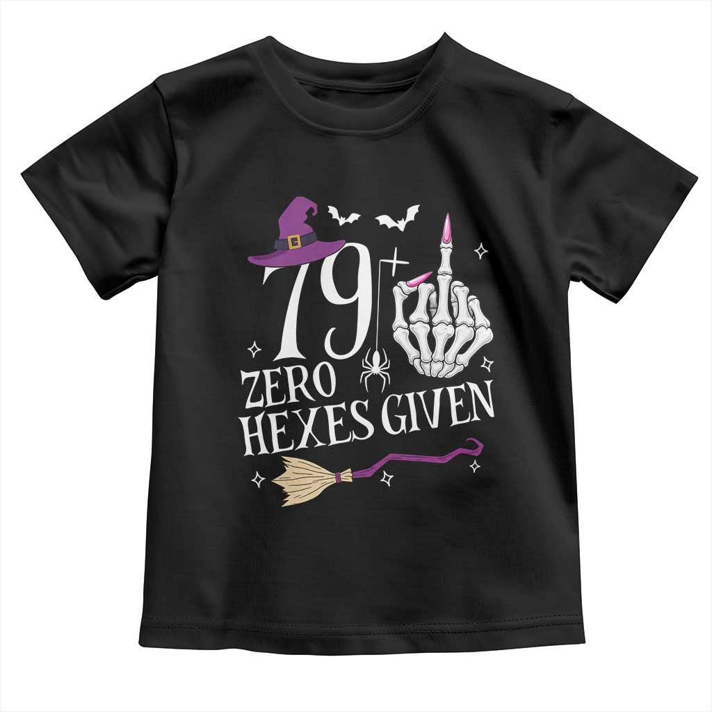 80th Birthday Halloween Toddler T Shirt 79 Plus Middle Finger Zero Hexes Given Gift For Women TS14 Black Print Your Wear