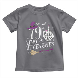 80th Birthday Halloween Toddler T Shirt 79 Plus Middle Finger Zero Hexes Given Gift For Women TS14 Charcoal Print Your Wear