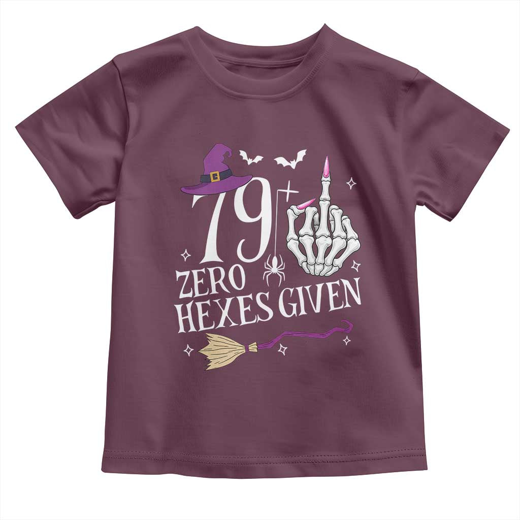 80th Birthday Halloween Toddler T Shirt 79 Plus Middle Finger Zero Hexes Given Gift For Women TS14 Maroon Print Your Wear