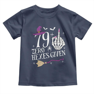 80th Birthday Halloween Toddler T Shirt 79 Plus Middle Finger Zero Hexes Given Gift For Women TS14 Navy Print Your Wear