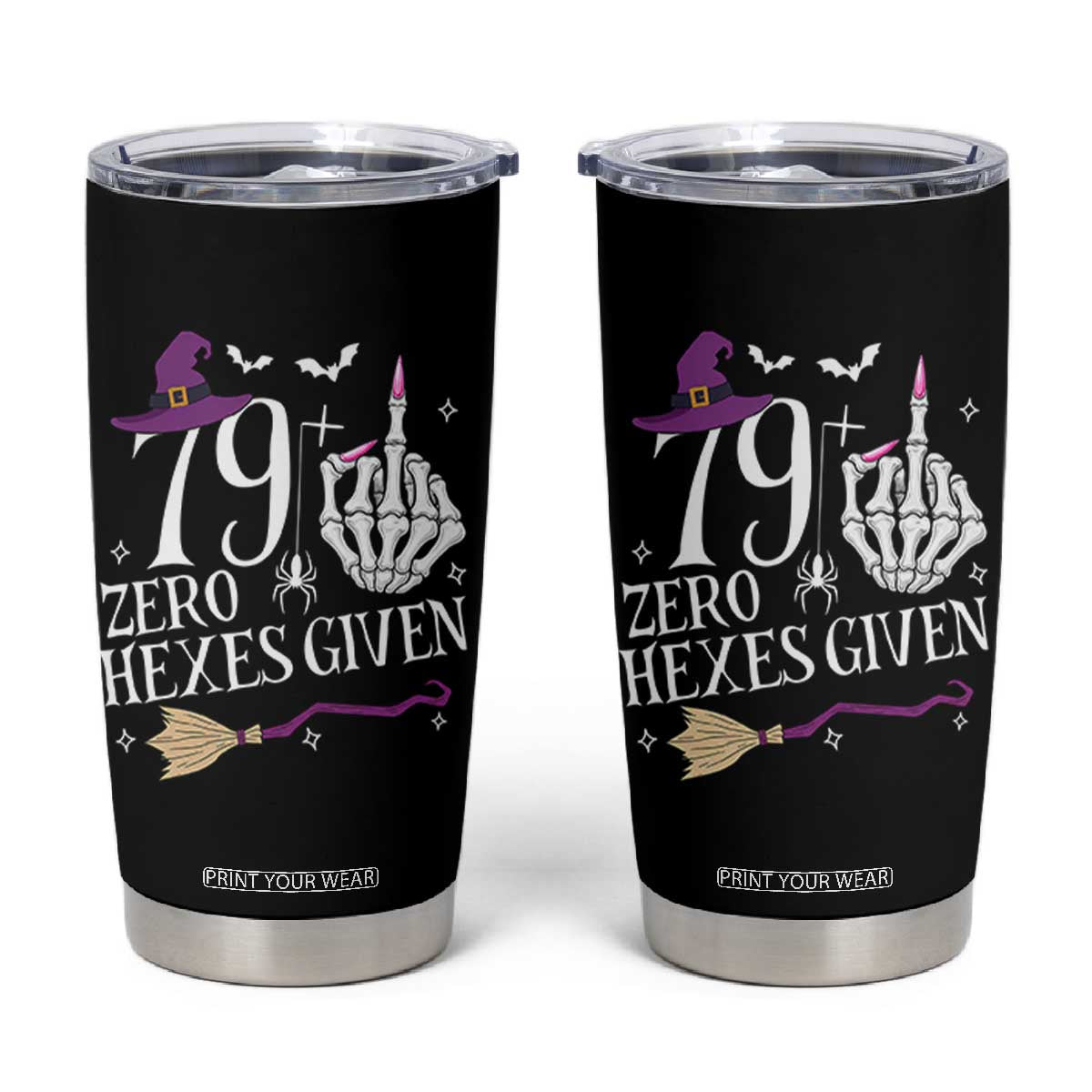 80th Birthday Halloween Tumbler Cup 79 Plus Middle Finger Zero Hexes Given Gift For Women TS14 Black Print Your Wear
