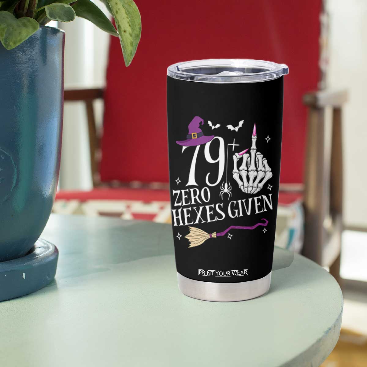 80th Birthday Halloween Tumbler Cup 79 Plus Middle Finger Zero Hexes Given Gift For Women TS14 Print Your Wear