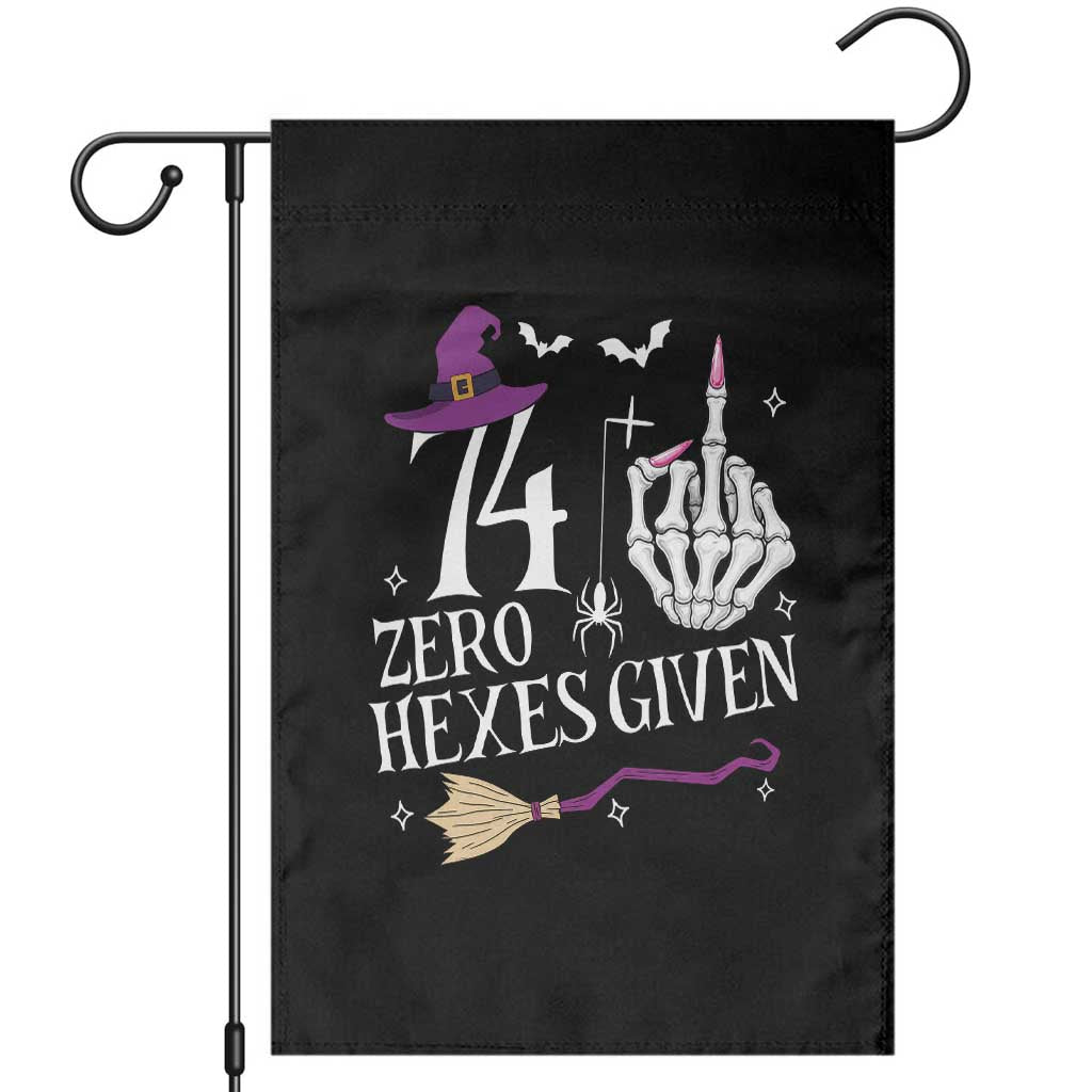 75th Birthday Halloween Garden Flag 74 Plus Middle Finger Zero Hexes Given Gift For Women TS14 Black Print Your Wear