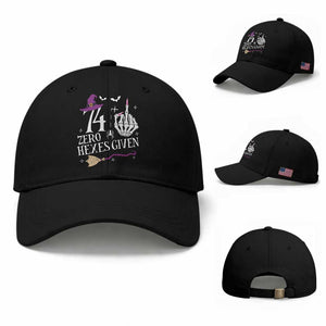 75th Birthday Halloween Baseball Cap 74 Plus Middle Finger Zero Hexes Given Gift For Women TS14 Baseball Cap Universal Fit Black Print Your Wear