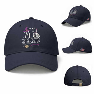 75th Birthday Halloween Baseball Cap 74 Plus Middle Finger Zero Hexes Given Gift For Women TS14 Baseball Cap Universal Fit Navy Print Your Wear