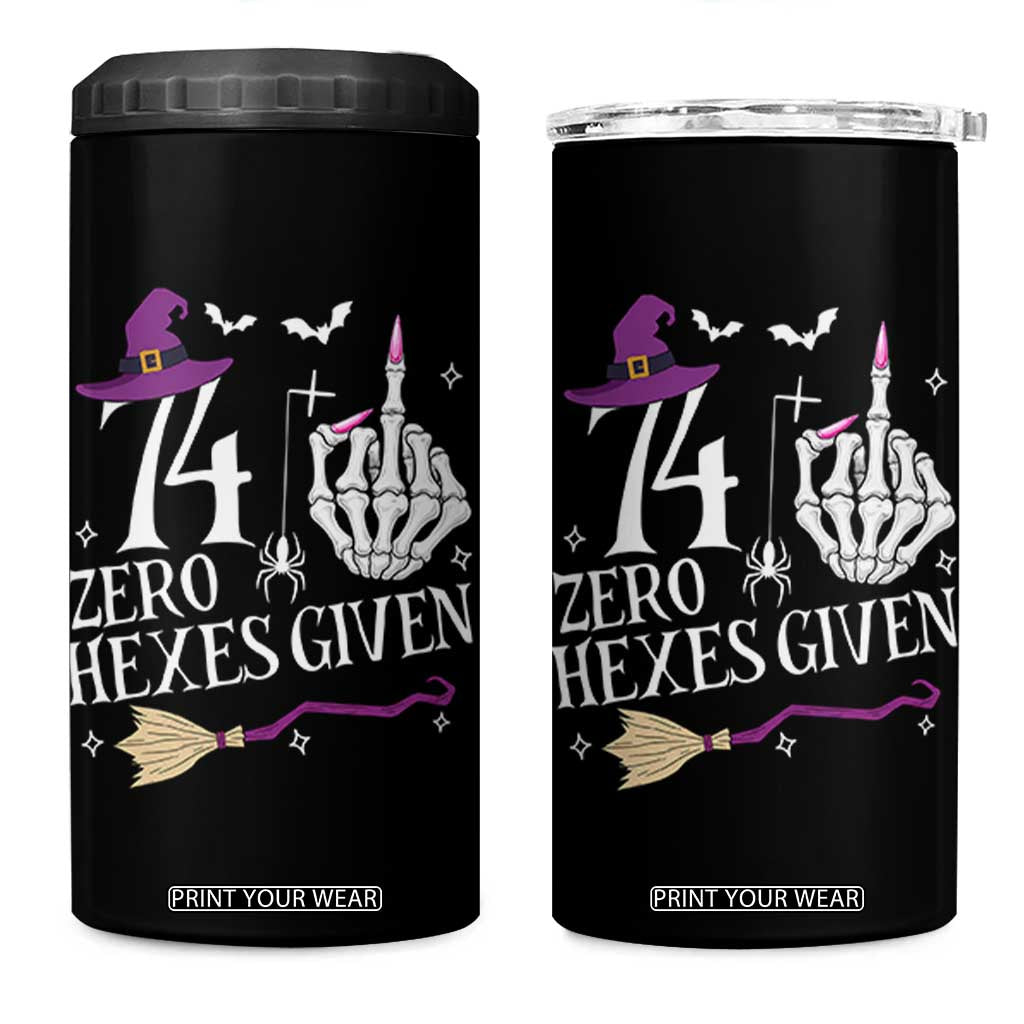 75th Birthday Halloween 4 in 1 Can Cooler Tumbler 74 Plus Middle Finger Zero Hexes Given Gift For Women TS14 One Size: 16 oz Black Print Your Wear