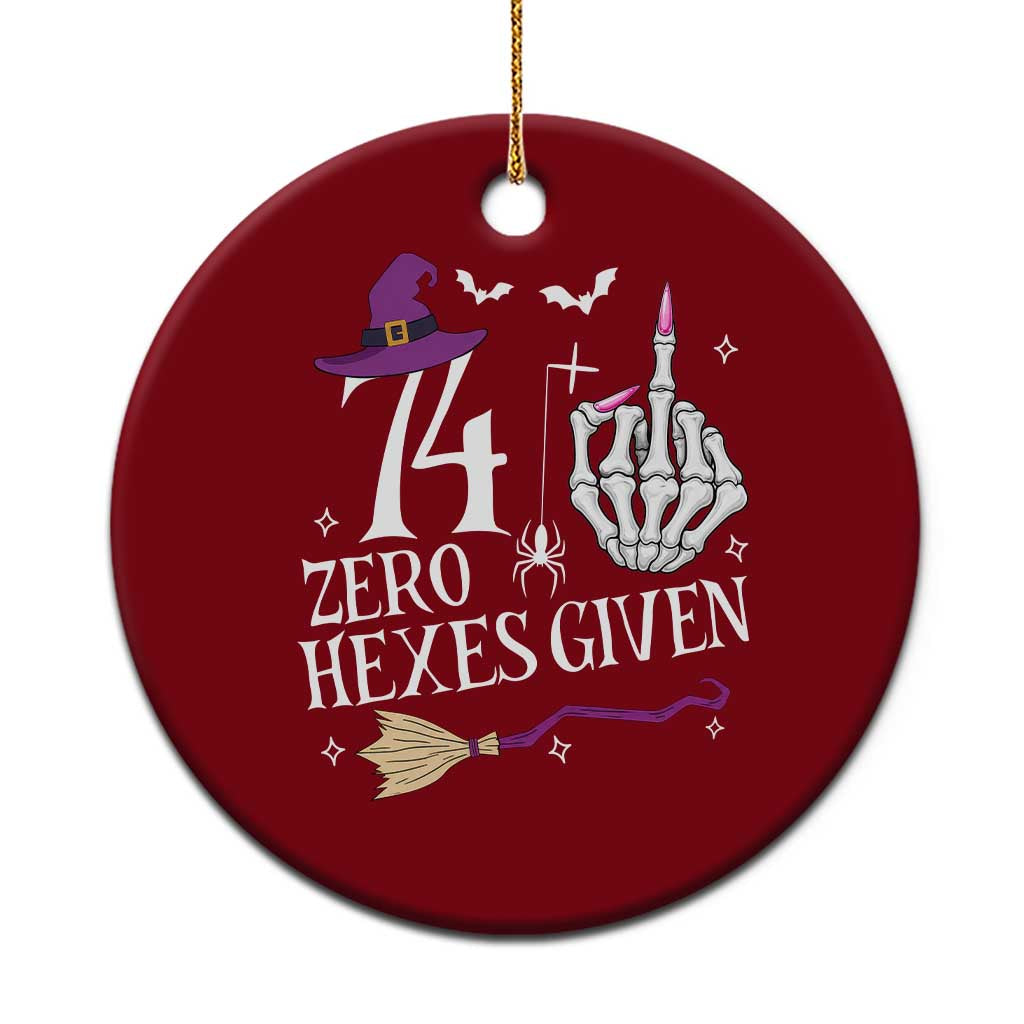 75th Birthday Halloween Ceramic Ornament 74 Plus Middle Finger Zero Hexes Given Gift For Women TS14 1pc Red Print Your Wear