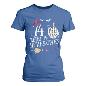 75th Birthday Halloween T Shirt For Women 74 Plus Middle Finger Zero Hexes Given Gift For Women TS14 Royal Blue Print Your Wear
