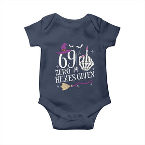 70th Birthday Halloween Baby Onesie 69 Plus Middle Finger Zero Hexes Given Gift For Women TS14 Navy Print Your Wear