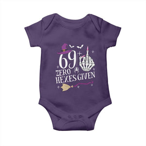 70th Birthday Halloween Baby Onesie 69 Plus Middle Finger Zero Hexes Given Gift For Women TS14 Purple Print Your Wear