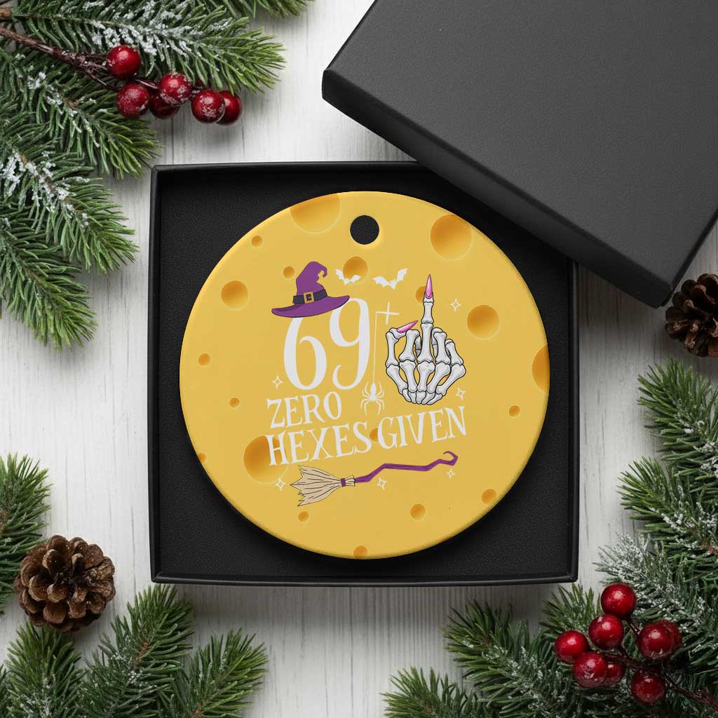70th Birthday Halloween Ceramic Ornament 69 Plus Middle Finger Zero Hexes Given Gift For Women TS14 1pc Yellow Cheese Print Your Wear