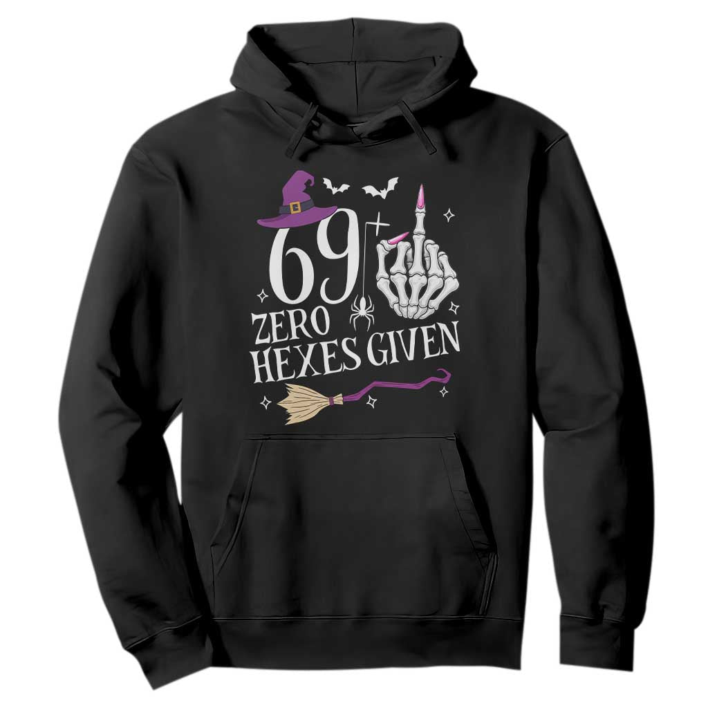 70th Birthday Halloween Hoodie 69 Plus Middle Finger Zero Hexes Given Gift For Women TS14 Black Print Your Wear