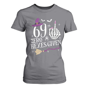 70th Birthday Halloween T Shirt For Women 69 Plus Middle Finger Zero Hexes Given Gift For Women TS14 Charcoal Print Your Wear