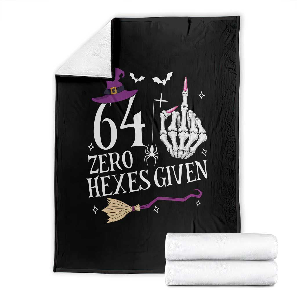 65th Birthday Halloween Throw Blanket 64 Plus Middle Finger Zero Hexes Given Gift For Women TS14 Black Print Your Wear