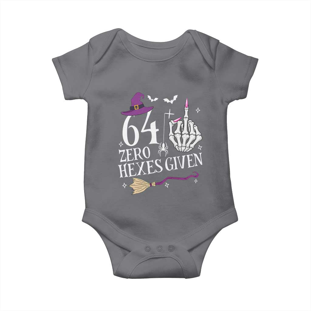 65th Birthday Halloween Baby Onesie 64 Plus Middle Finger Zero Hexes Given Gift For Women TS14 Charcoal Print Your Wear