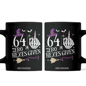 65th Birthday Halloween Coffee Mug 64 Plus Middle Finger Zero Hexes Given Gift For Women TS14 Black Print Your Wear