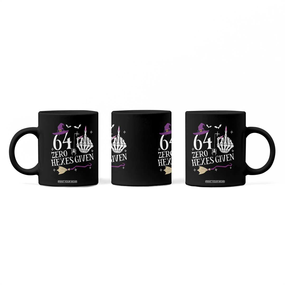 65th Birthday Halloween Coffee Mug 64 Plus Middle Finger Zero Hexes Given Gift For Women TS14 Print Your Wear