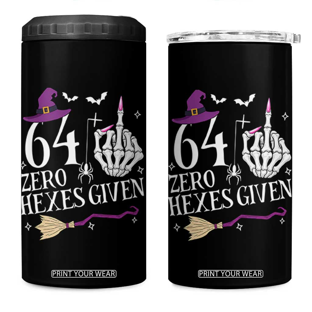 65th Birthday Halloween 4 in 1 Can Cooler Tumbler 64 Plus Middle Finger Zero Hexes Given Gift For Women TS14 One Size: 16 oz Black Print Your Wear