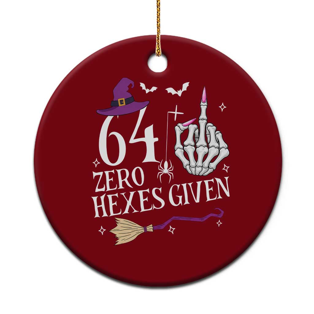 65th Birthday Halloween Ceramic Ornament 64 Plus Middle Finger Zero Hexes Given Gift For Women TS14 1pc Red Print Your Wear