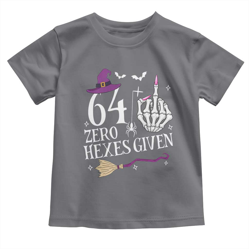 65th Birthday Halloween Toddler T Shirt 64 Plus Middle Finger Zero Hexes Given Gift For Women TS14 Charcoal Print Your Wear