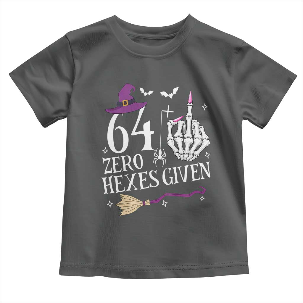 65th Birthday Halloween Toddler T Shirt 64 Plus Middle Finger Zero Hexes Given Gift For Women TS14 Dark Heather Print Your Wear