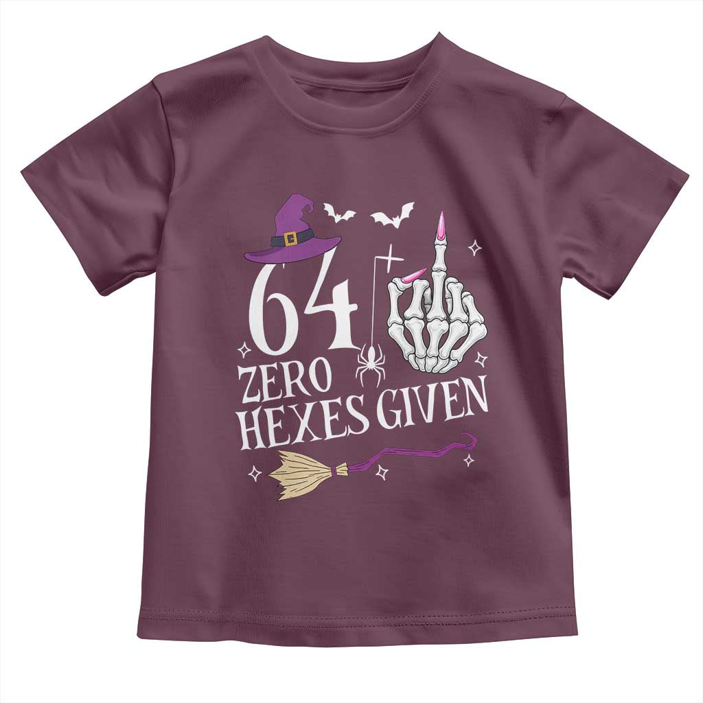 65th Birthday Halloween Toddler T Shirt 64 Plus Middle Finger Zero Hexes Given Gift For Women TS14 Maroon Print Your Wear