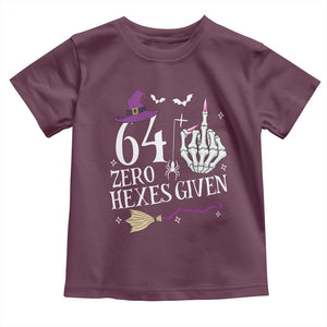 65th Birthday Halloween Toddler T Shirt 64 Plus Middle Finger Zero Hexes Given Gift For Women TS14 Maroon Print Your Wear
