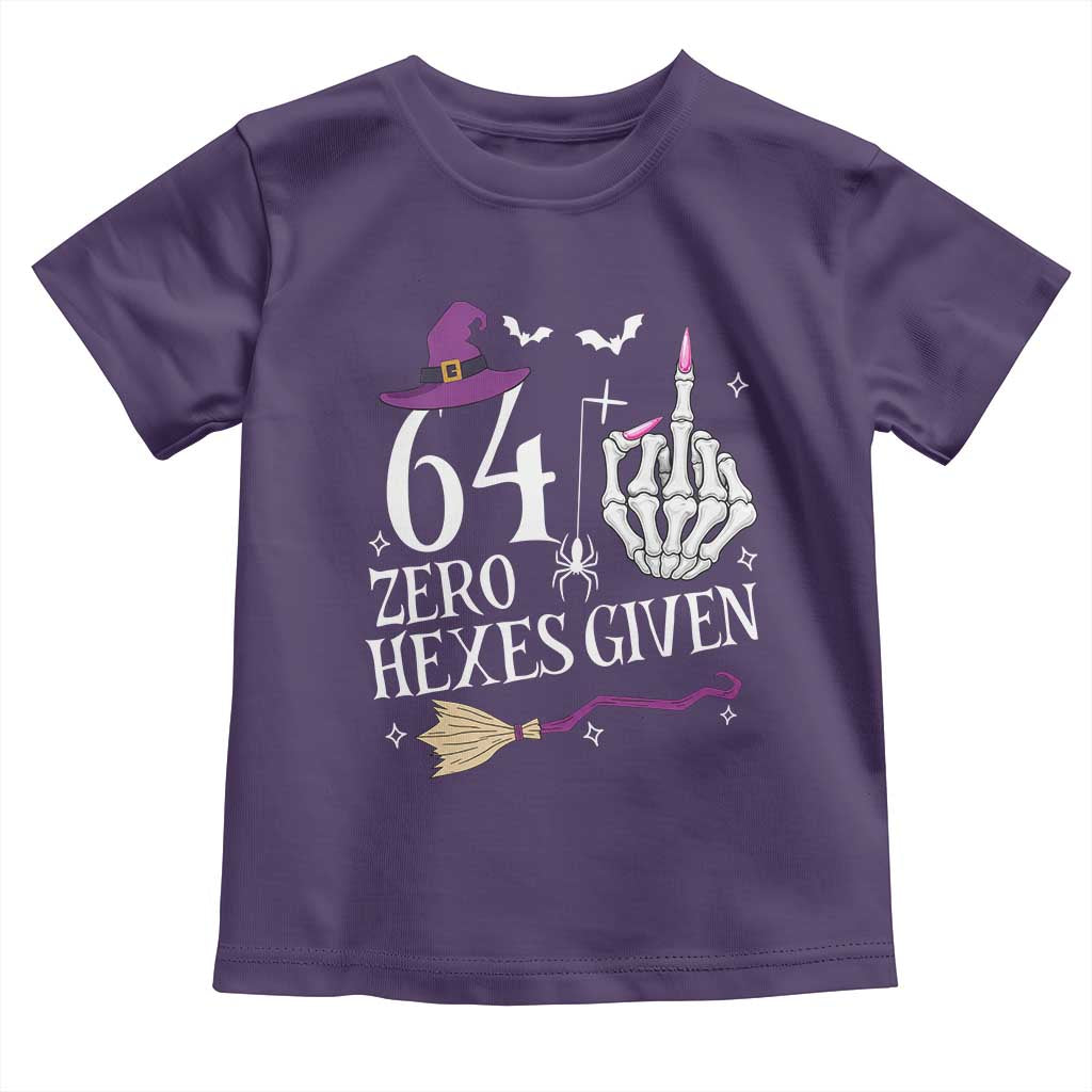 65th Birthday Halloween Toddler T Shirt 64 Plus Middle Finger Zero Hexes Given Gift For Women TS14 Purple Print Your Wear