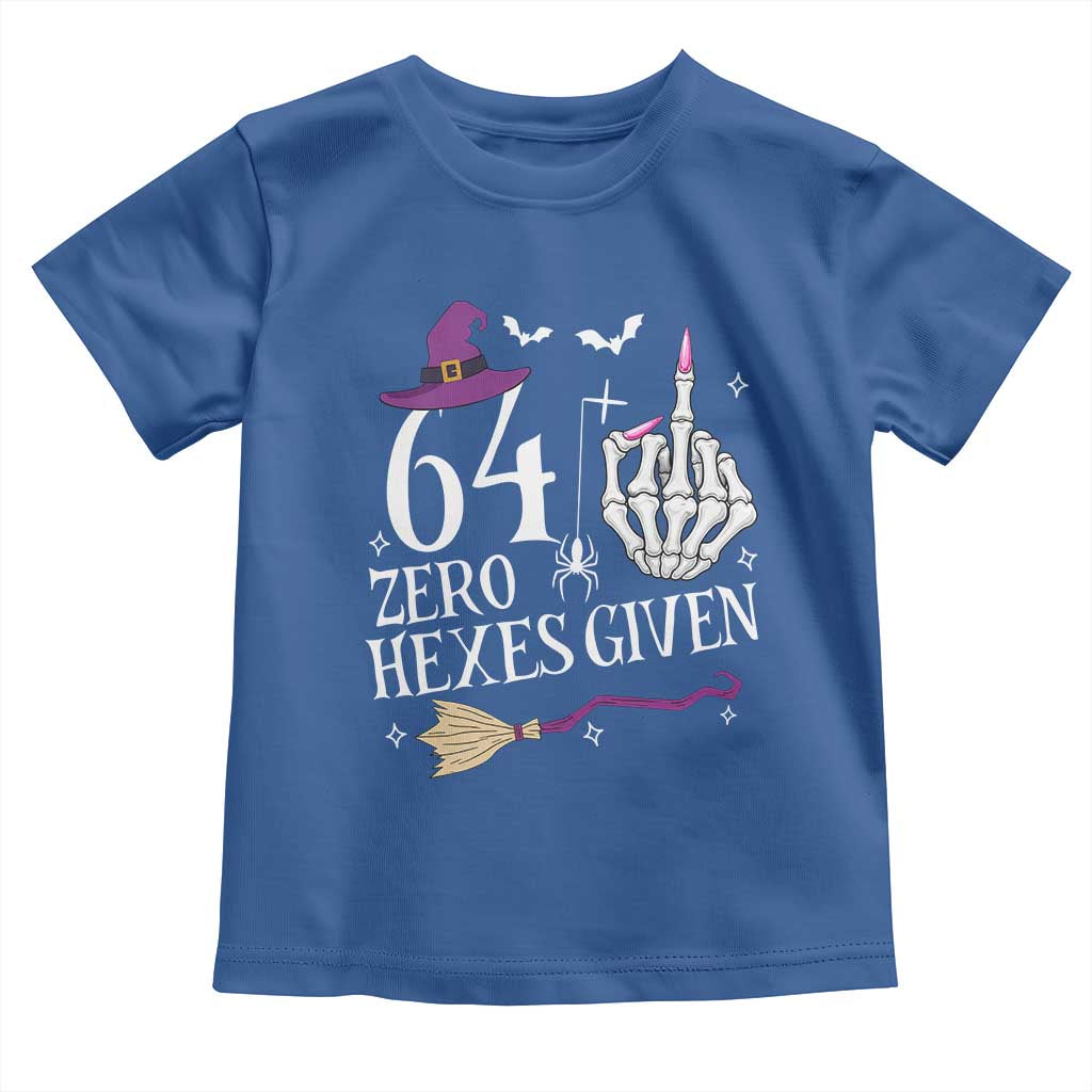 65th Birthday Halloween Toddler T Shirt 64 Plus Middle Finger Zero Hexes Given Gift For Women TS14 Royal Blue Print Your Wear