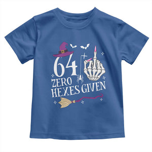65th Birthday Halloween Toddler T Shirt 64 Plus Middle Finger Zero Hexes Given Gift For Women TS14 Royal Blue Print Your Wear