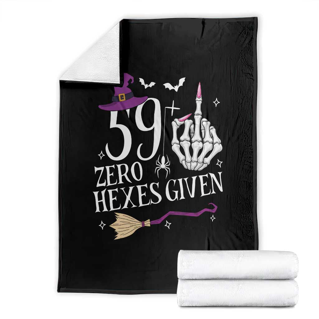 60th Birthday Halloween Throw Blanket 59 Plus Middle Finger Zero Hexes Given Gift For Women TS14 Black Print Your Wear
